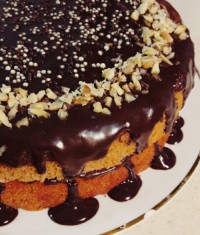 کیک خیس با گاناش شکلاتی