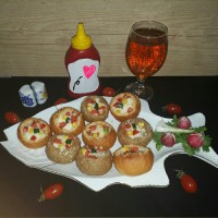 پیتزا با نان برگر