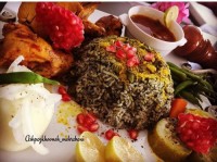 شوید باقالی پلو با مرغ