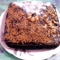 کیک با سس شکلاتی