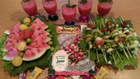 ?سلام به همه دوستان بامحبت?عصرونه میوه سیخی (موردعلاقه بچه ها)،هندوانه،اسموتی هندوانه ونعناع تازه?