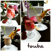 اسموتی توت فرنگی و شیرموز بستنی