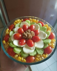 سالاد جوانه ماش با پنیر موزارلا