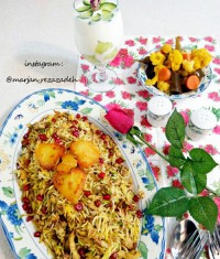 انار پلو با مرغ