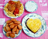 زرشک پلو مرغ با نان پوری هندی