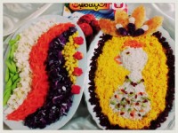 تزئین برنج وسالاد