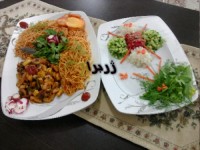 ماکرانی با سالاد شیرازی