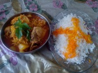 پلو زعفرونی..خورش قیمه..دستپخت دخترم...