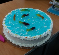 کیک اسفنجی حوض ماهی