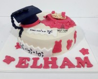 کیک خامه و دکور فوندانت