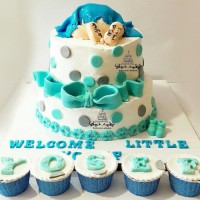 کیک خامه با دکور فوندانت