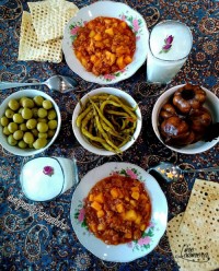 خوراک گوشت با لوبیا