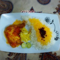 زرشک پلو و مرغ مجلسی