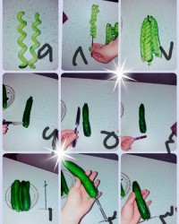 فنری کردن خیار با کاتر فنری