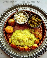 دمی باقالا و مرغ زعفرانی