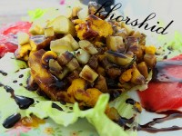 خوراک کدو سبز و قارچ