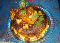 ته چین قارچ و مرغ من