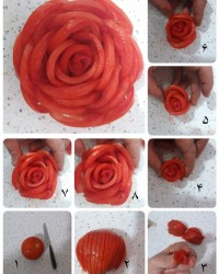 اموزش گل رز با گوجه