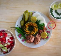 سبزی پلو با تن ماهی