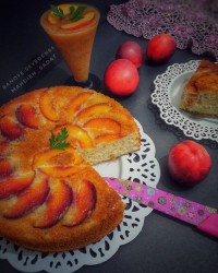 کیک برگردان شلیل