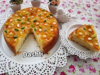 کیک برگردان زردآلو