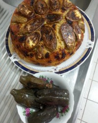 ماکارونی سبزیجات با ته دیگ کدو سبز