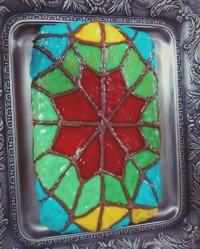 کیک با روکش بریلو طرح پنجره