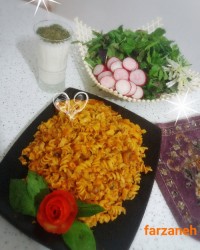 ماکارانی فرمی با گوشت و قارچ