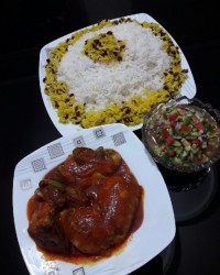 زرشگ پلو با مرغ