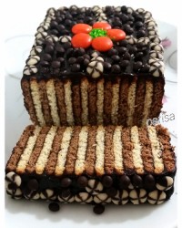 کیک یخچالی ساده