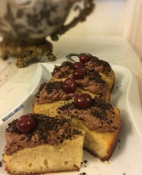 کیک خیس با رویه کرم شانتی