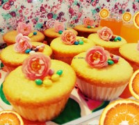 کاپ کیک پرتقالی با رویه مخصوص وانیلی