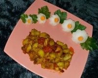 خوراک کدو سبز و قارچ