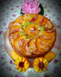 کیک برگردان شلیل با رسپی مهدیه سادات جونم.وبا تشکر از ایشون