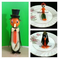 سبزی آرایی با هویج وبادمجان وپرتقال