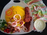 کباب تابه ای با سس گوجه