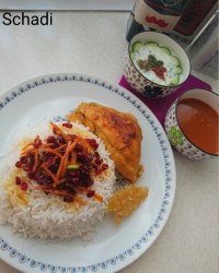 زرشک پلو با مرغ (+ کمی خلال پوست پرتقال)