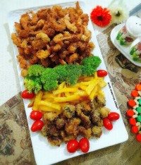 میگو کریسپی با قارچ