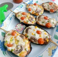 بادمجان شکم پر پنیری