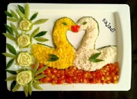 خوراک کدو سبز و قارچ