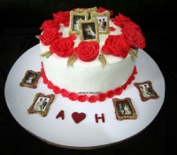 کیک خامه ای با تزیین فوندانت