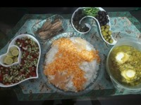 باقلا قاتق با کته وماهی دودی یه نهار خوشمزه گیلانی