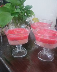 ژله بستنی با میوه خرد شده ...