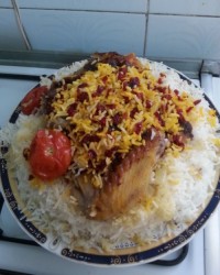 ته اندازه مرغ وبادنجان