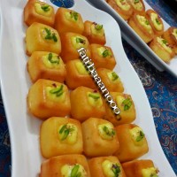 کیک ساوارین بامغز کاسترد