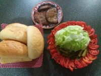 ساندویچ همبرگر و قارچ