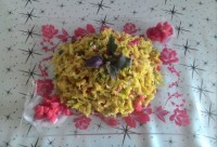 سالاد پاستا و مرغ با فلفل کبابی