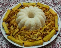 زرشک پلو با مرغ ریش ریش