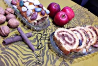 برش خورده ی رول سیب ودارچین