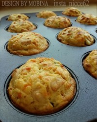 مافین ژامبون و مرغ و پنیر